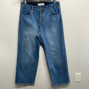 Skinnygirl High Rise Wide Leg Crop Button Fly Denim Jeans 27/4